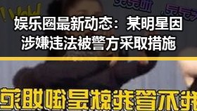 娱乐圈最新动态：某明星因涉嫌违法被警方采取措施